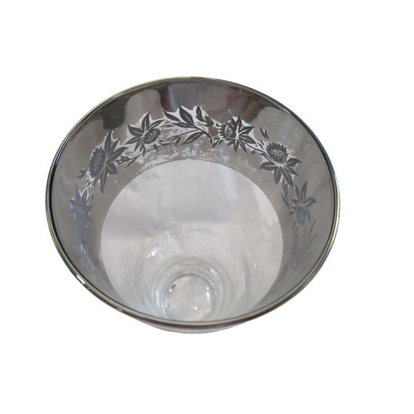 Vintage Silver Etch Thistle Floral Rim Mid Mod Zombie Glasses Wear GUC A Pair - Picture 14 of 16